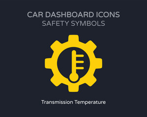 Transmission Temperature Safety Symbol Car Dashboard Icons - High Quality Vectorial Graphic