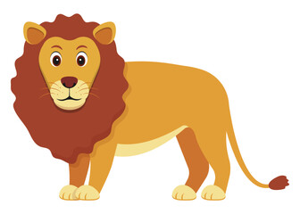 An adorable and cute cartoon lion character designed specifically for young children and kids