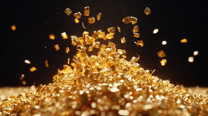 Golden Shimmer, A Luxurious Celebration Of Sparkling Joy And Radiant Light, Capturing The Opulence Of A Thousand Tiny Suns