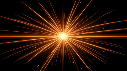 Obraz premium dynamic explosion effect with vibrant orange rays radiating outward, creating sense of energy and excitement