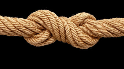 Fototapeta premium detailed close up of tightly knotted rope showcasing its texture and craftsmanship
