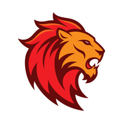 Obraz premium Lion head mascot logo vector.