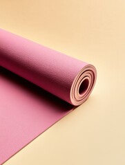 Minimalistic yoga mat displayed in muted tones on a light backdrop emphasizes clean design and ample space for relaxation