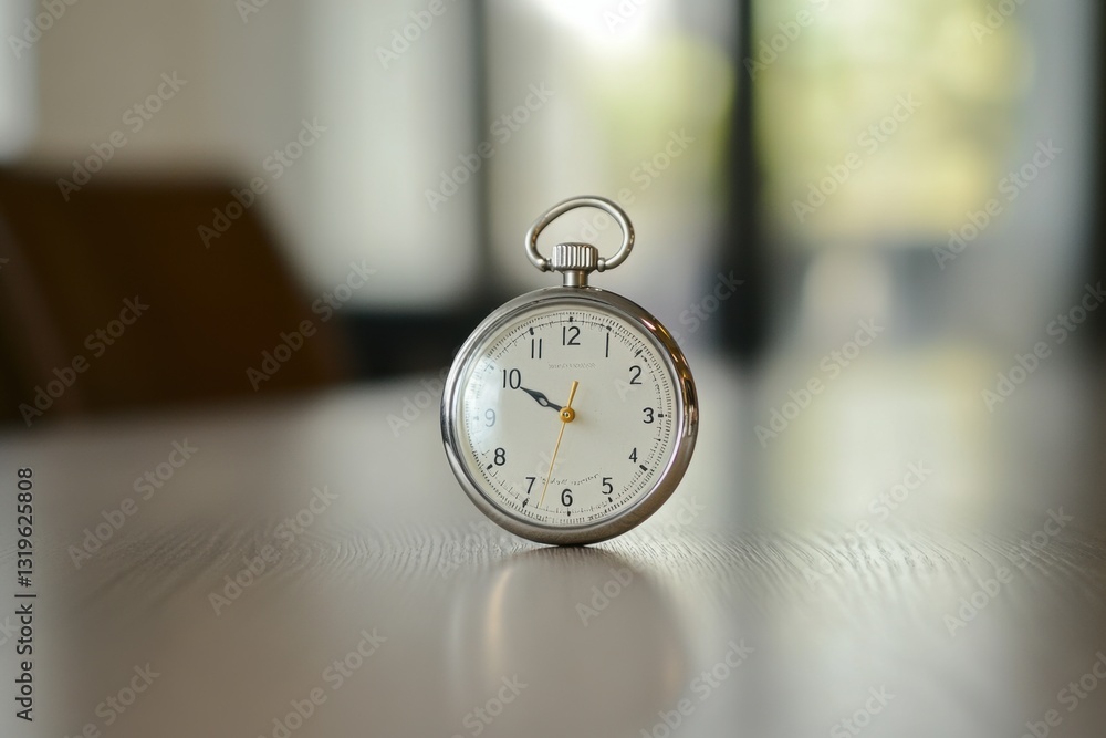 Aufkleber Minimalist stopwatch placed on a clean table in a focused setting showcasing simplicity and precision