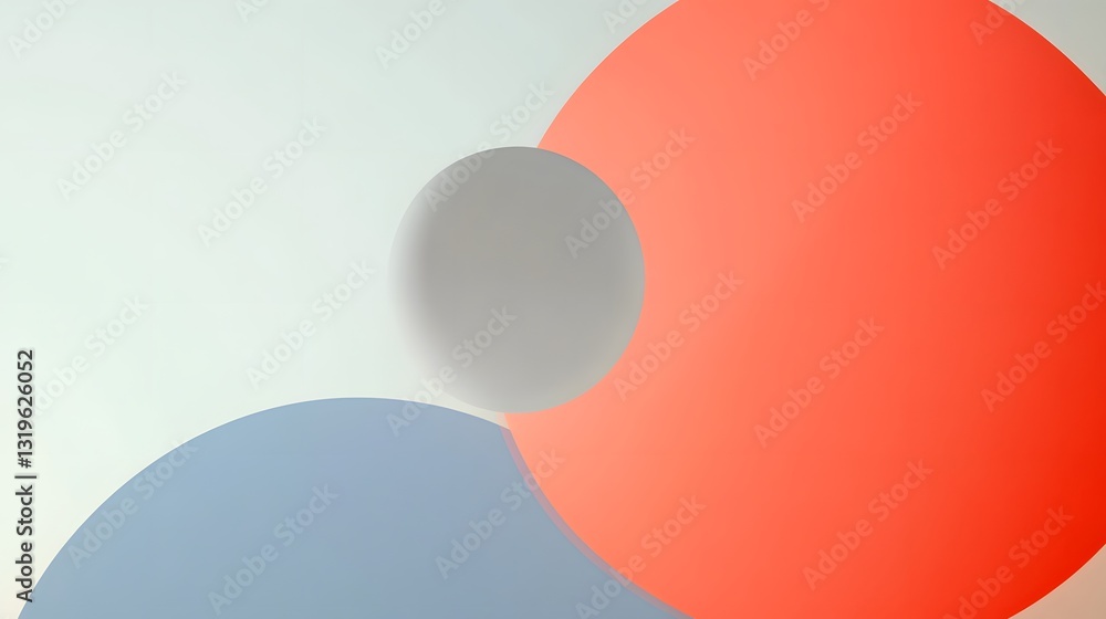 Poster abstract image features overlapping colored circles and shapes