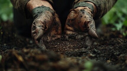Cultivating soil for gardening nature growth