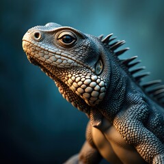 Obraz premium an iguana is standing on its hind legs