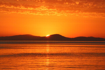 Amazing sunset in Greece, Pelion peninsula
