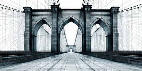 Obraz premium Architectural design of brooklyn bridge new york