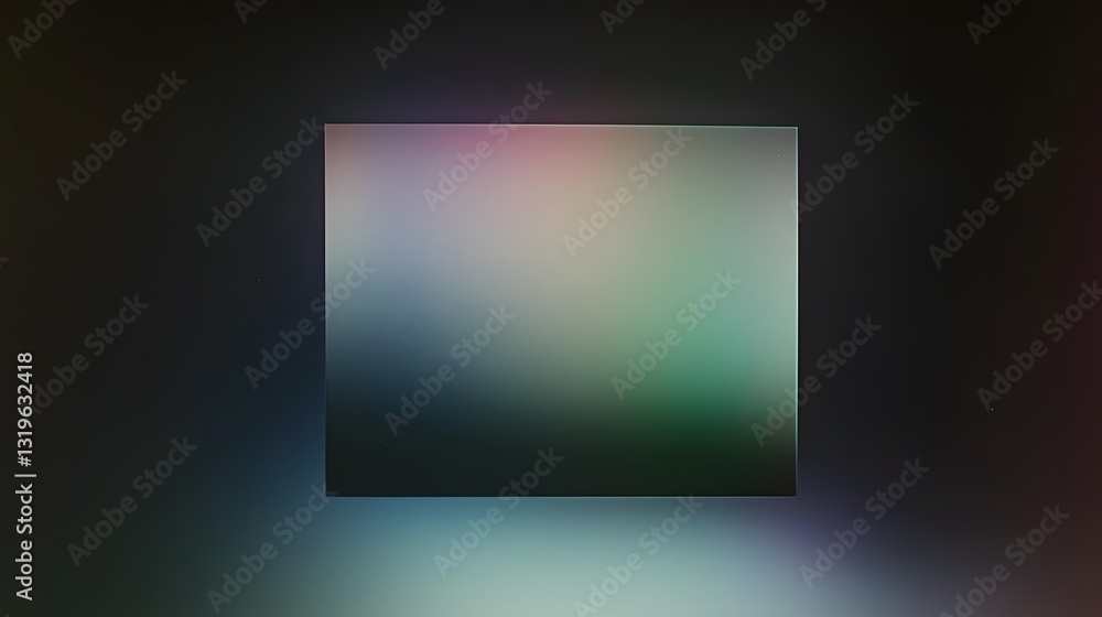 Poster a softly illuminated rectangular shape surrounded by dark colors