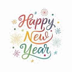 Happy New Year and Confetti Vector Design