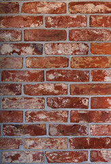 Texture of old brick wall interior shot