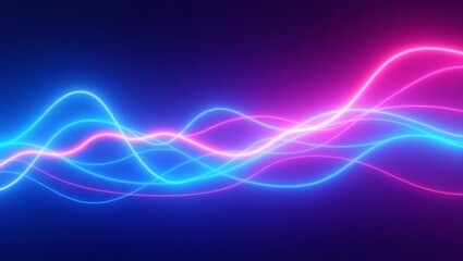 Abstract neon background with smooth glowing lines. Generative Ai.