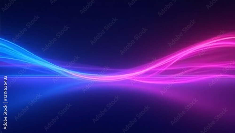 Aufkleber abstract neon background with smooth glowing lines. generative ai.