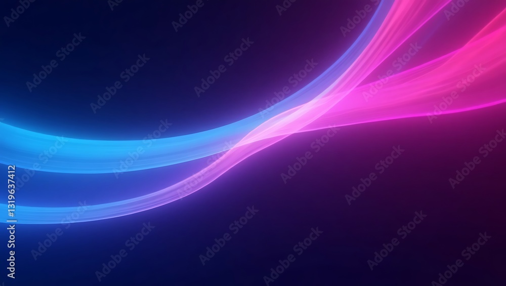 Poster abstract neon background with smooth glowing lines. generative ai.