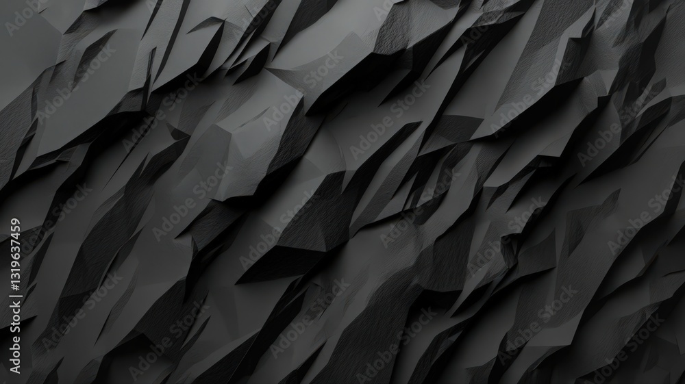Poster abstract grayscale rock texture with sharp angular shapes