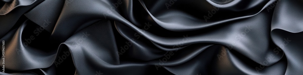 Aufkleber a black fabric with a pattern of waves