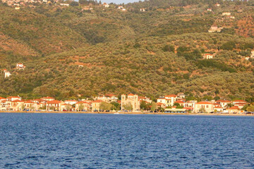 Fototapeta premium View of the sea and old town - Greece