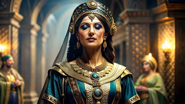A queen in her grand palace wife of a king of a mighty empire 4K