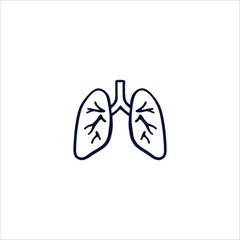 Vector Illustration of Human Lung Anatomy with Detailed Bronchial Structure