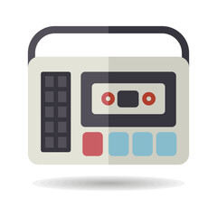Retro cassette recorder player vector icon