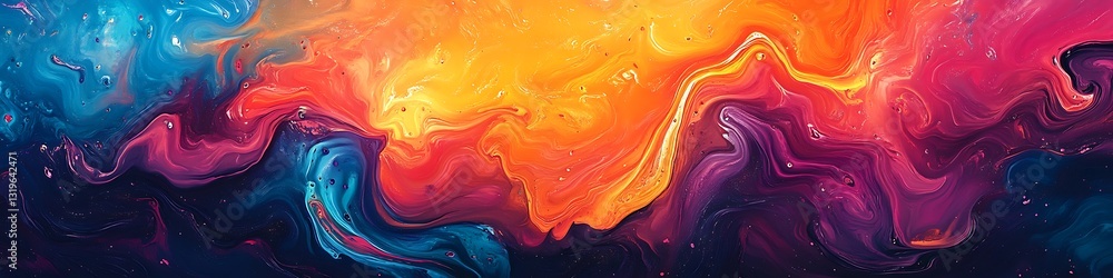 Poster abstract color swirl: a dynamic and vibrant abstract composition of swirling colors, blending seamle