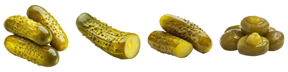 Potato pickle delight Isolated on transparent background, PNG, Set of