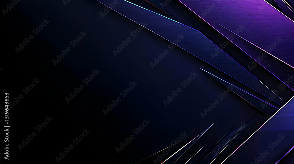 Aufkleber dynamic abstract background purple and blue geometric shapes on dark canvas with subtle light effect