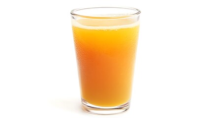 Glass of refreshing pomelo juice isolated on white background