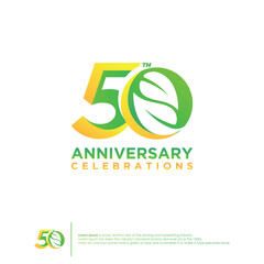 50th Anniversary logotype design ecology style design template