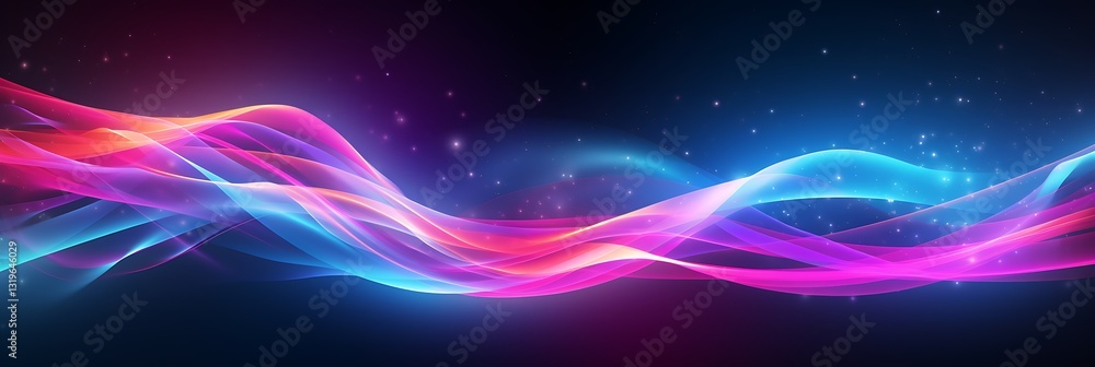 Poster abstract flow of color: a mesmerizing and dynamic design with flowing ribbons of vibrant color, evok