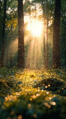 Obraz premium morning mist shrouds the valleys of the forest