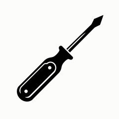 Obraz premium Screwdriver Set silhouette in black on a white background