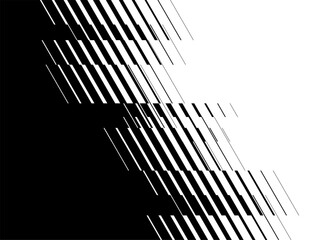 Vector transition from black to white of thin oblique parallel lines. Abstract vector background for covers, advertising, interior. design element. Striped pattern.