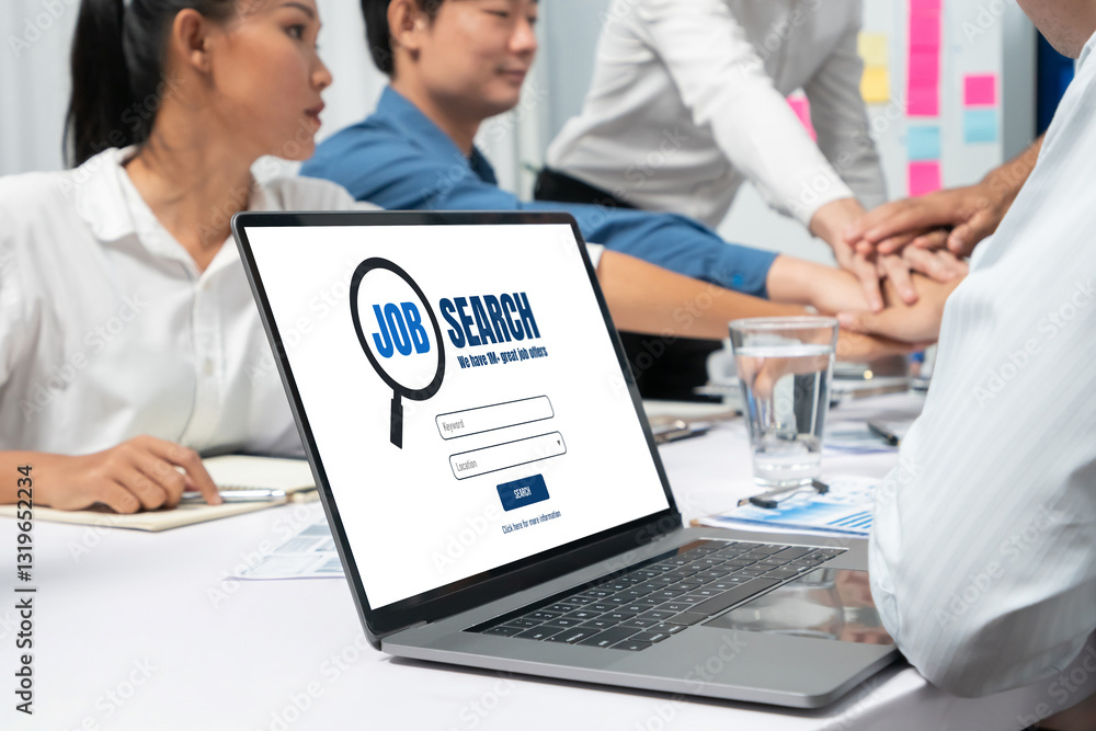 Poster online job search on brisk website for worker to search for job opportunities on the recruitment int