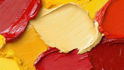 Abstract Paint Texture: Red, Yellow, Beige with Glitter