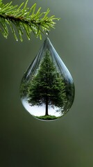 Water Drop Tree Reflection Nature Photography