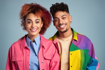 A man and a woman are smiling for the camera