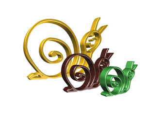 ślimaki, rysunek, ilustracja, 3d, symbol, projekt © Marek