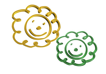 słońce, rysunek, ilustracja, 3d, projekt