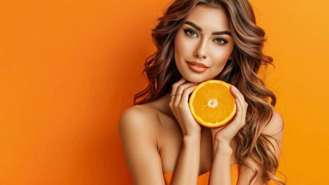 Vivid Harmony Orange on Orange Still Life with Person in Frame