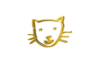 kot, rysunek, ilustracja, 3d, symbol, projekt © Marek
