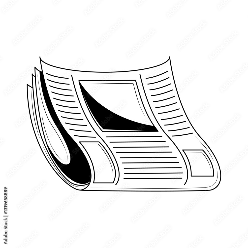 Poster abstract doodle elements hand drawn newspaper newsprint read text sketch vector design style backgro
