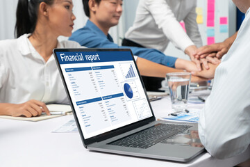 Fototapeta premium Business data dashboard provide business intelligence analytic for marketing strategy planning brisk with big data set to analyze customer demands and foreseeing business future