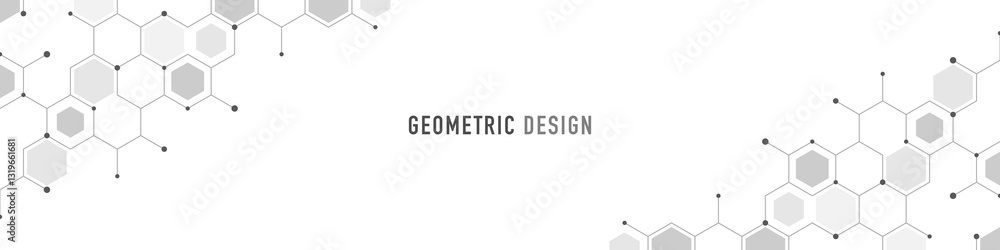 Poster Abstract geometric background with hexagons shape pattern for banner or website header template