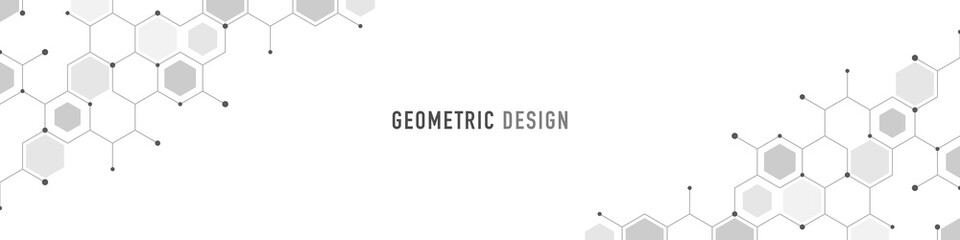 Abstract geometric background with hexagons shape pattern for banner or website header template
