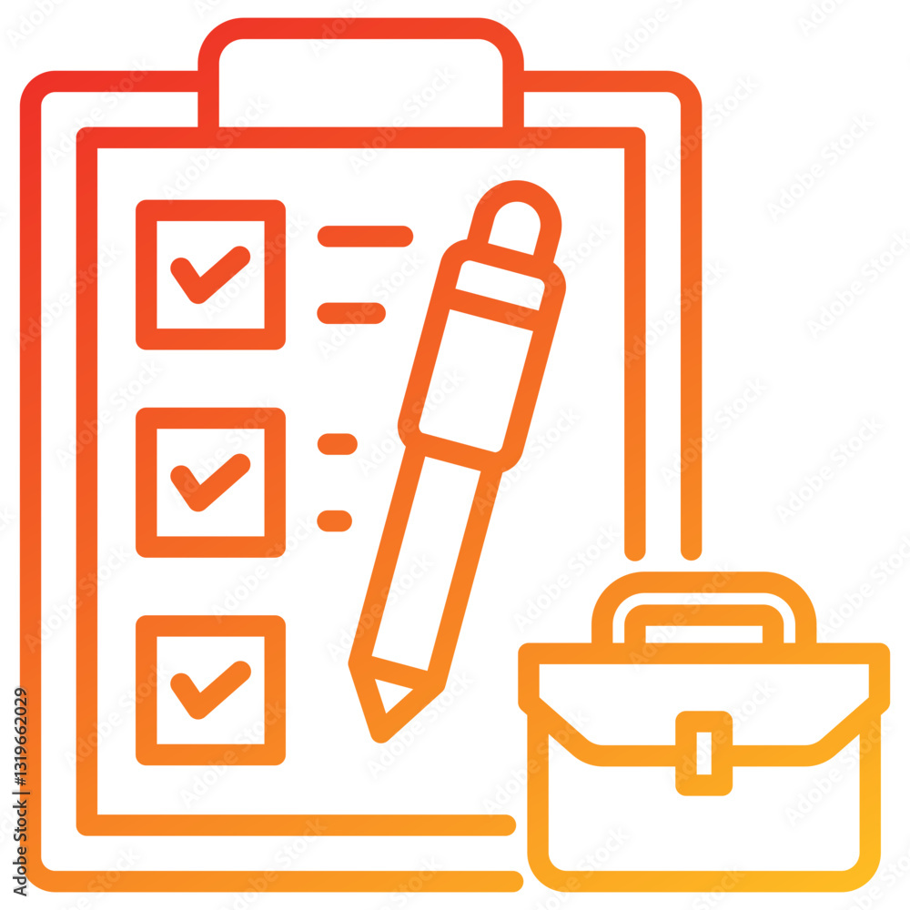 Poster Task Line Gradient Icon