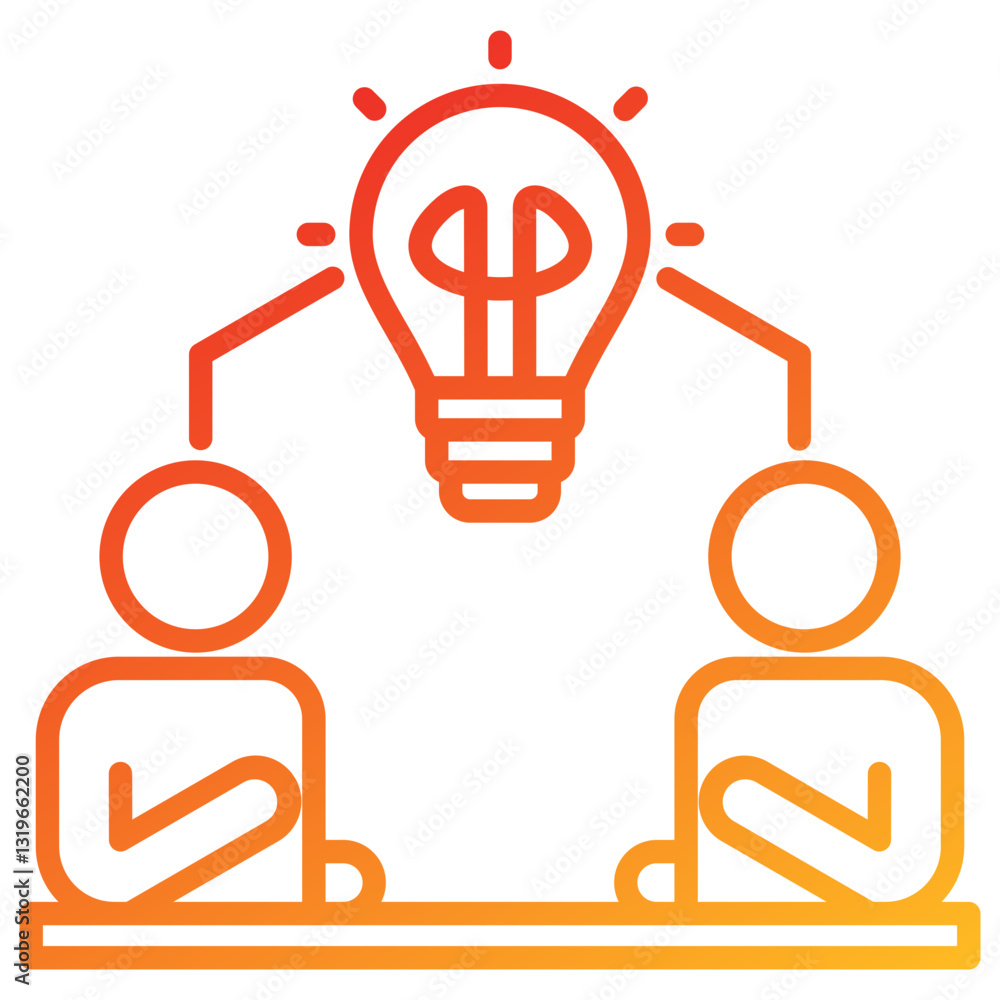 Poster brainstorming line gradient icon