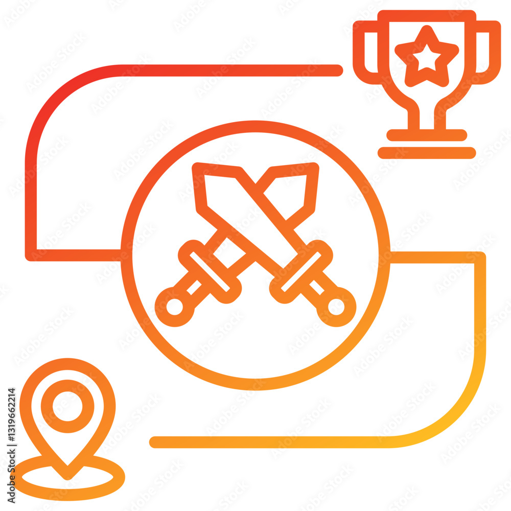 Poster Challenge Line Gradient Icon