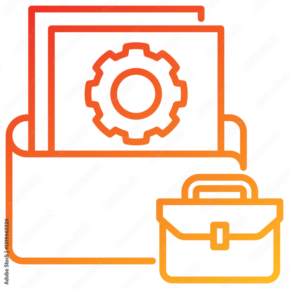 Poster project line gradient icon